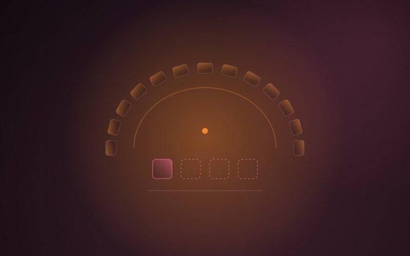 Abstract illustration of a horseshoe of committee seats facing a row of four witness places, one filled and three outlined in dashes, on a dark plum gradient