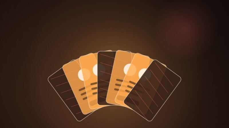 Illustration: subscription cards fanned like a poker hand, four face up and three face down.