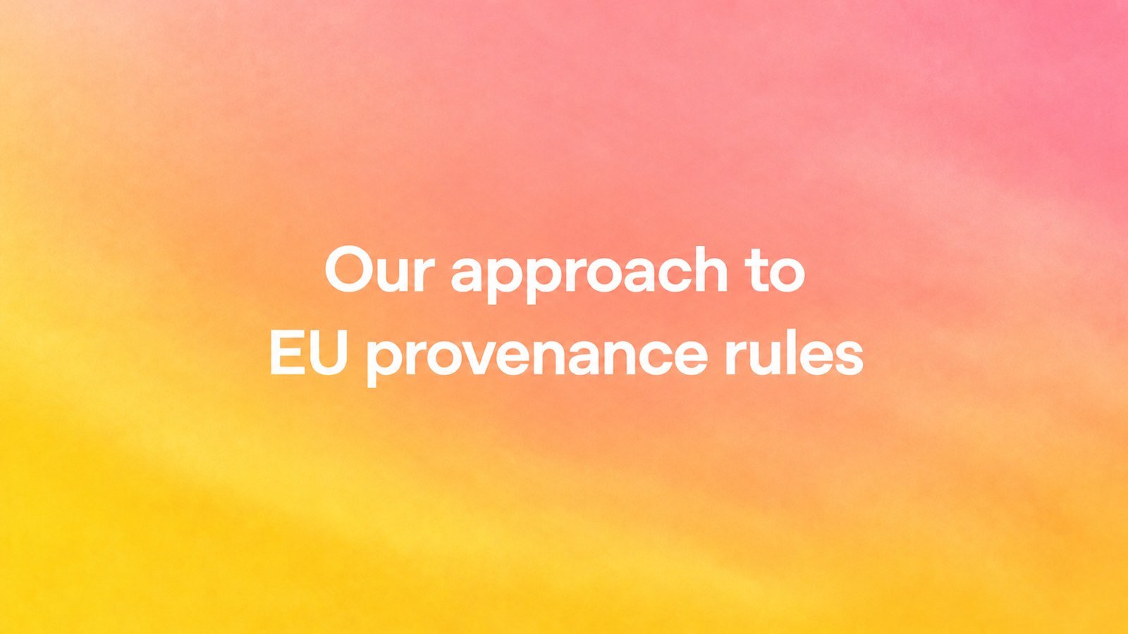 OpenAI's header image for its announcement on EU text provenance rules
