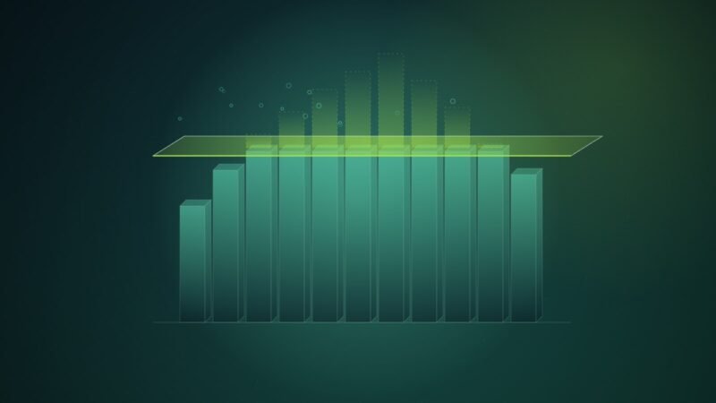 Abstract illustration of green isometric columns rising toward a translucent horizontal plane that cuts them off, with dashed outlines showing where taller columns would have gone