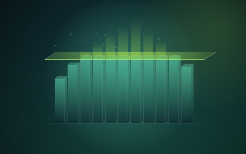 Abstract illustration of green isometric columns rising toward a translucent horizontal plane that cuts them off, with dashed outlines showing where taller columns would have gone