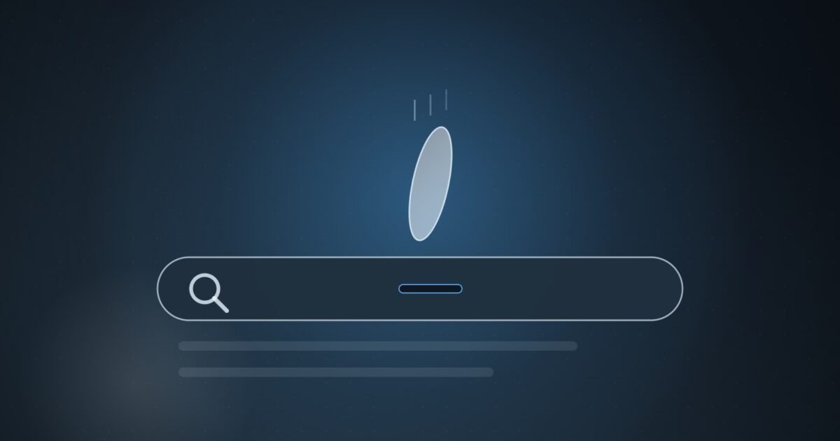 Illustration: a coin too wide for the narrow slot in a search bar.