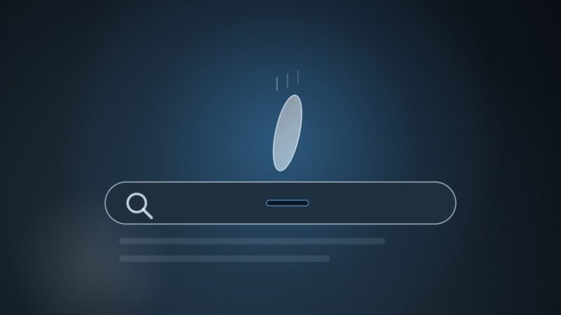 Illustration: a coin too wide for the narrow slot in a search bar.