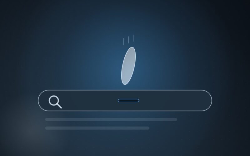 Illustration: a coin too wide for the narrow slot in a search bar.