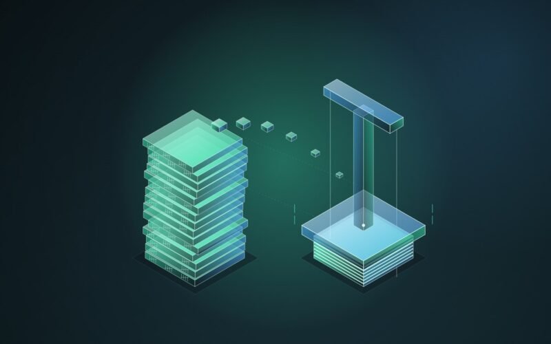 A wooden judge's gavel resting on a desk in a courtroom