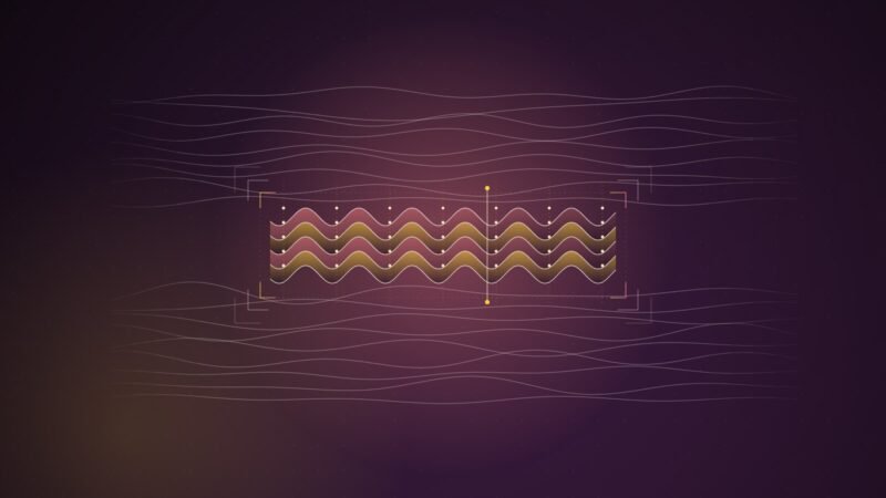 Abstract illustration: rows of uneven strands with one too-regular band framed and flagged