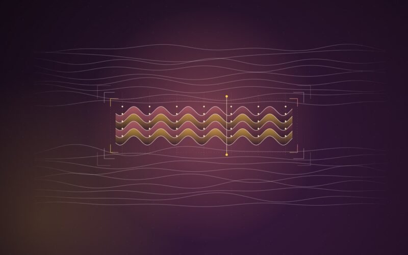Abstract illustration: rows of uneven strands with one too-regular band framed and flagged