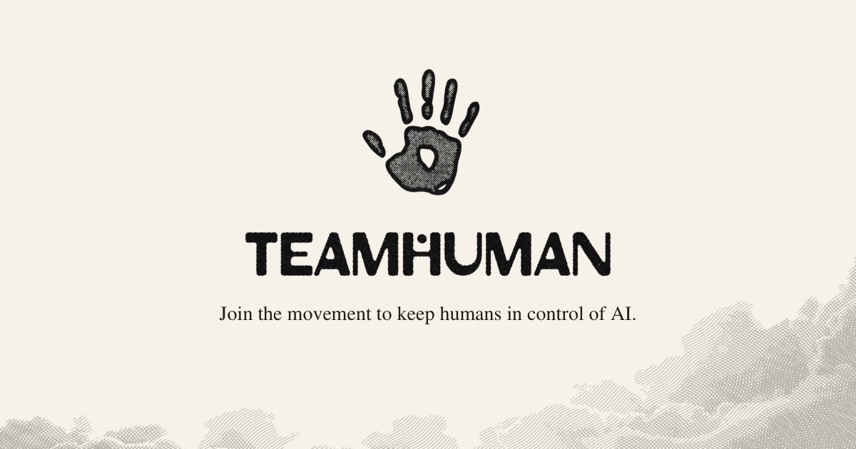 The #TeamHuman campaign card
